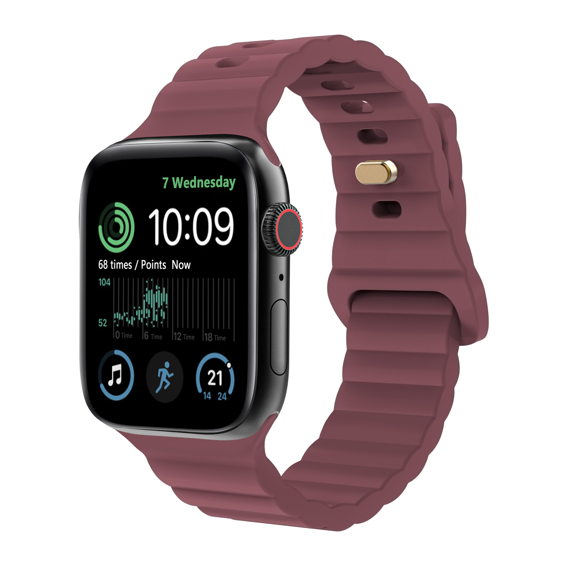 Picture of For Apple Watch iwatch1087654 Silicone Strap applewatch9 Lightning Buckle Wave Pattern Solid Color