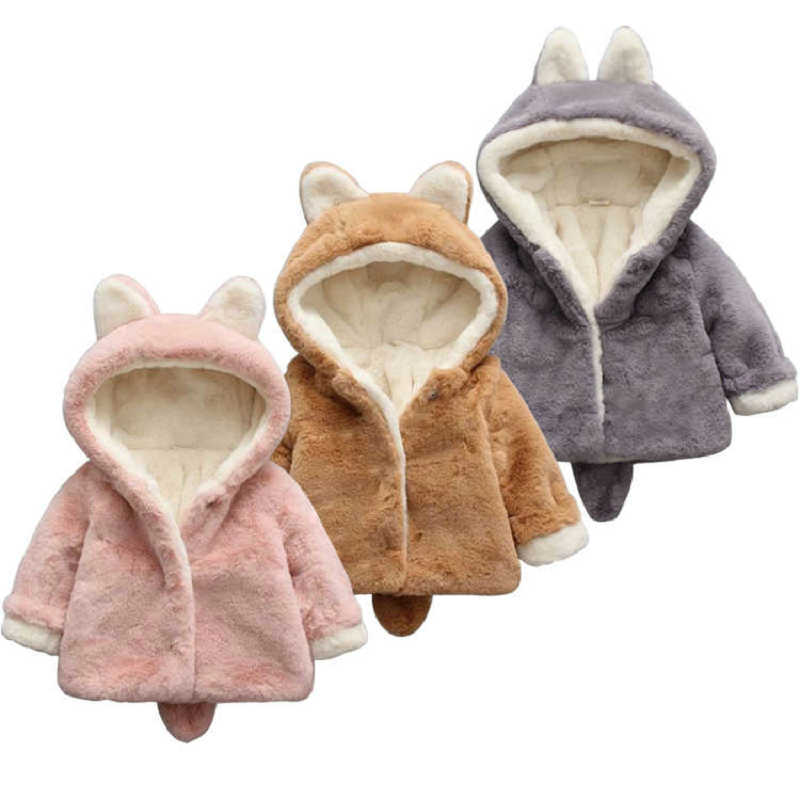 Picture of Children's new children's thickened small tail boys and girls faux fur sweater coat a generation of hair
