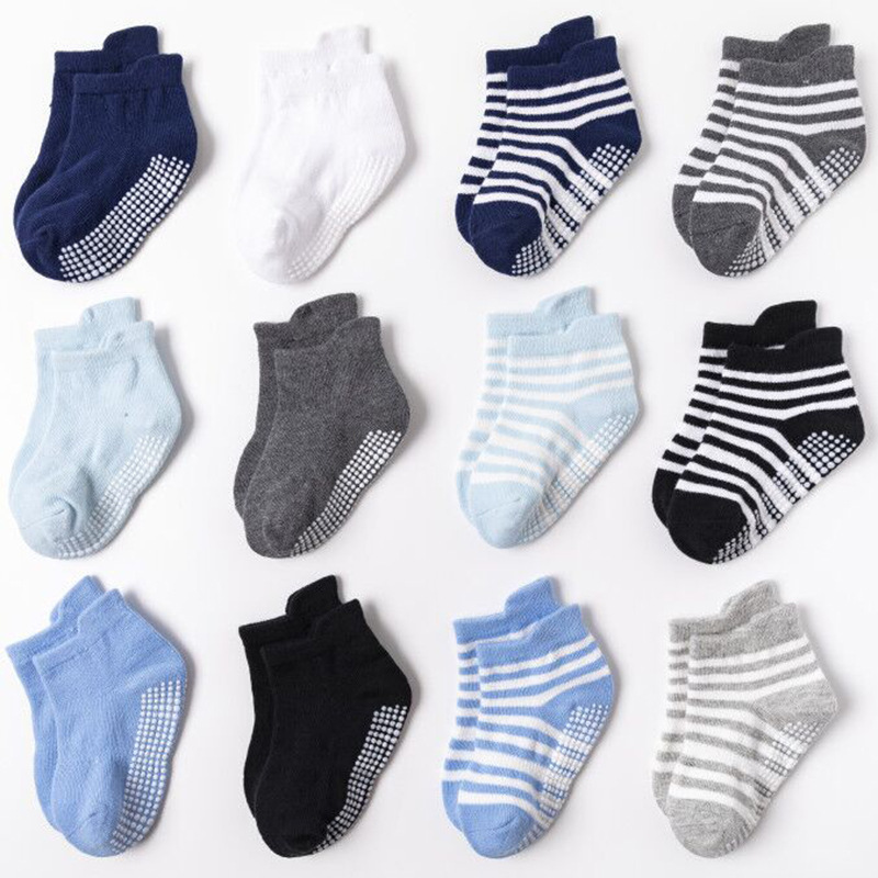 Children's floor socks non-slip dispensing baby socks spring and autumn children's socks baby socks boys and girls cotton boat Socks Amazon