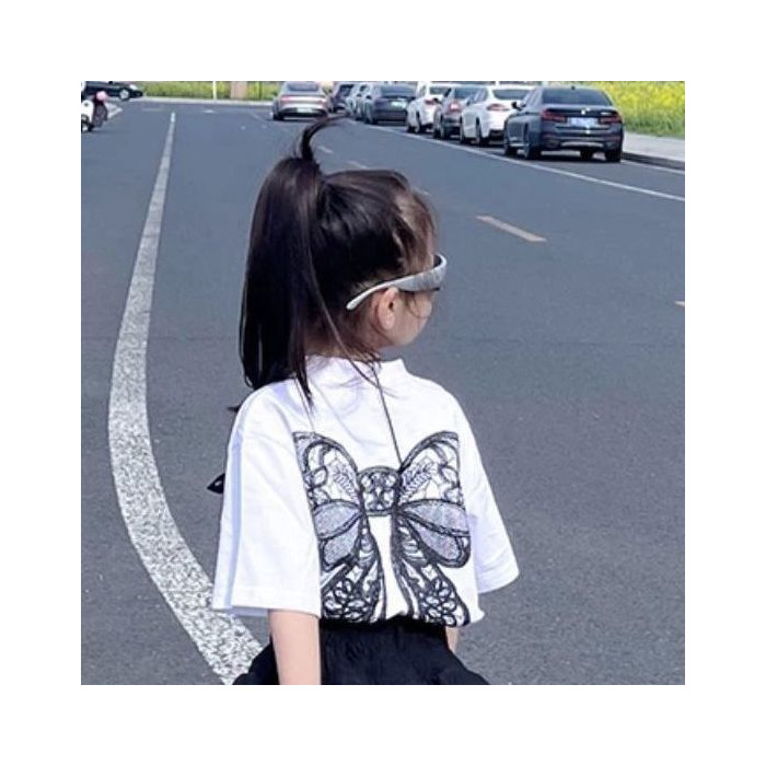 Picture of Girls Summer Suit 2025 New Cake Skirt, Fashionable Kidsren's Short-Sleeved T-Shirt, Fashionable Pleated Skirt Two-Piece Set