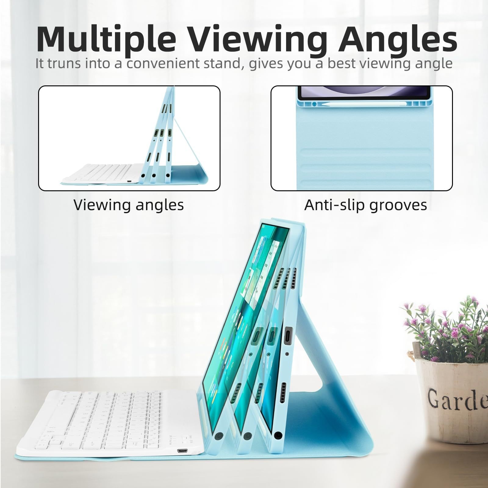Picture of Bluetooth Keyboard Suitable for Samsung S9 11inch Tablet Protective Case S9/S9Fe Inch Keyboard A8 X205 Protective Case