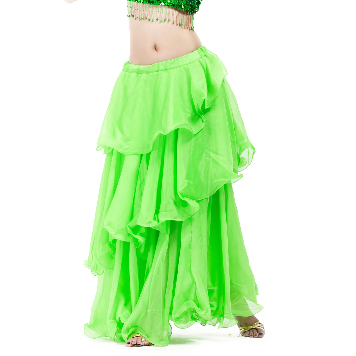 Picture of Dancer spiral skirt chiffon cake skirt belly dance light elegant skirt source factory primary source