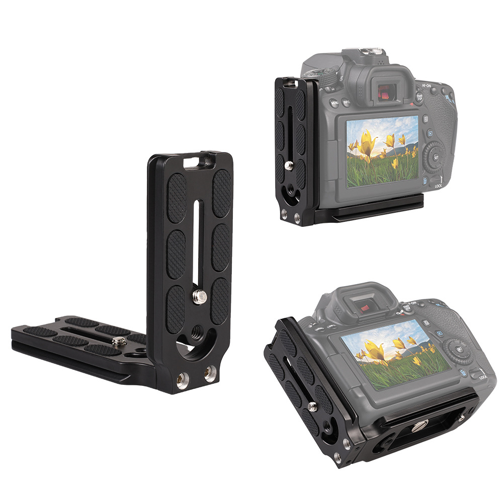 Picture of Universal aluminum alloy vertical clapper desktop bracket L-shaped shadow cloud crane fast-loading plate tripod pan/tilt PU quick-release plate