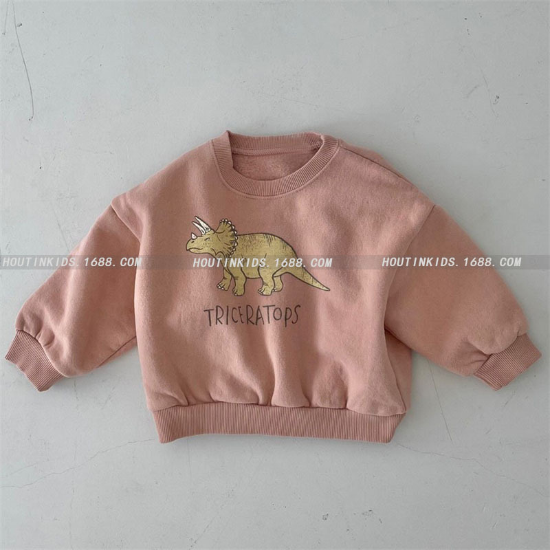 Picture of Ins K-Style of Men's and Women's Baby Winter Clothing New Tops Kidsren's Korean Cute Dinosaur Fleece Soft Pullover Sweatshirt