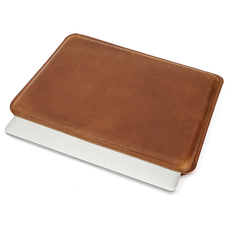 Picture of For New MacBookPro16 Protective Case Simple Crazy Horse Leather Apple Laptop Sleeve in stock