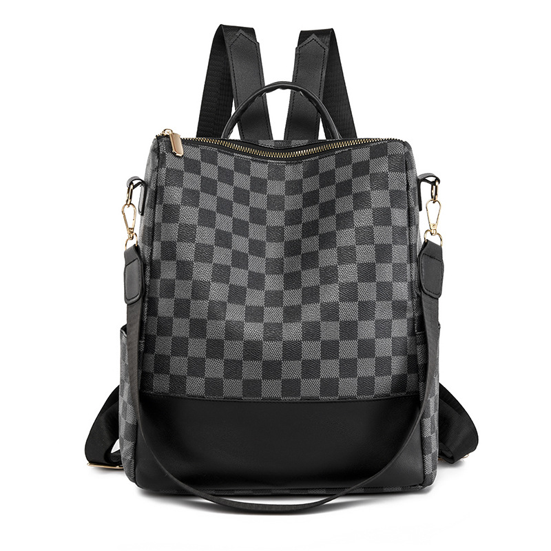 Picture of High-value Plaid Anti-theft Women's Backpack 2023 New Large Capacity Three-use Backpack Women's All-match Lightweight Bag