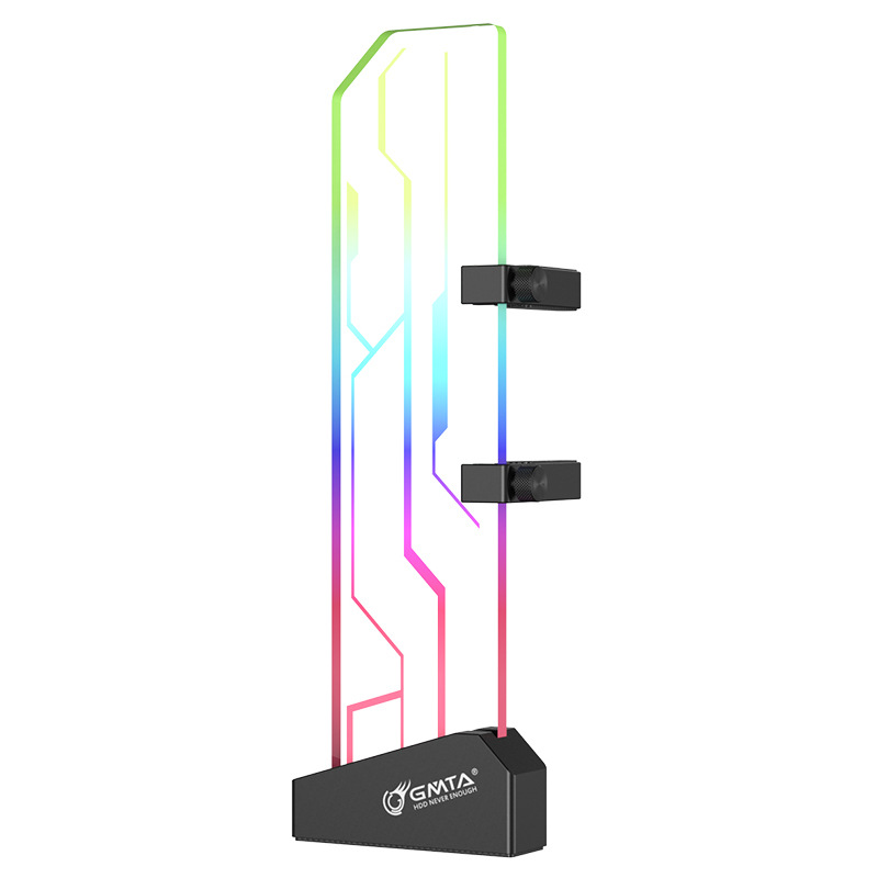 Picture of GMTA Tempered Glass Vertical Graphics Card Bracket 5V Shengguang Synchronous ARGB Jack Magic Graphics Card Bracket