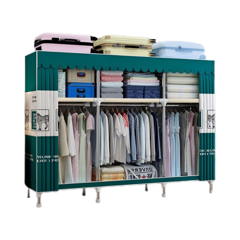 Picture of 2025 New Steel Pipe Fabric Wardrobe Simple Assembly Wardrobe Home Bedroom Cabinet Rental Single Wardrobe
