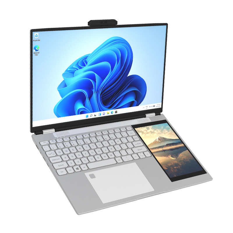 Picture of Factory direct supply double screen 15.6 inch 7 inch touch screen business office design learning notebook computer cross-border wholesale