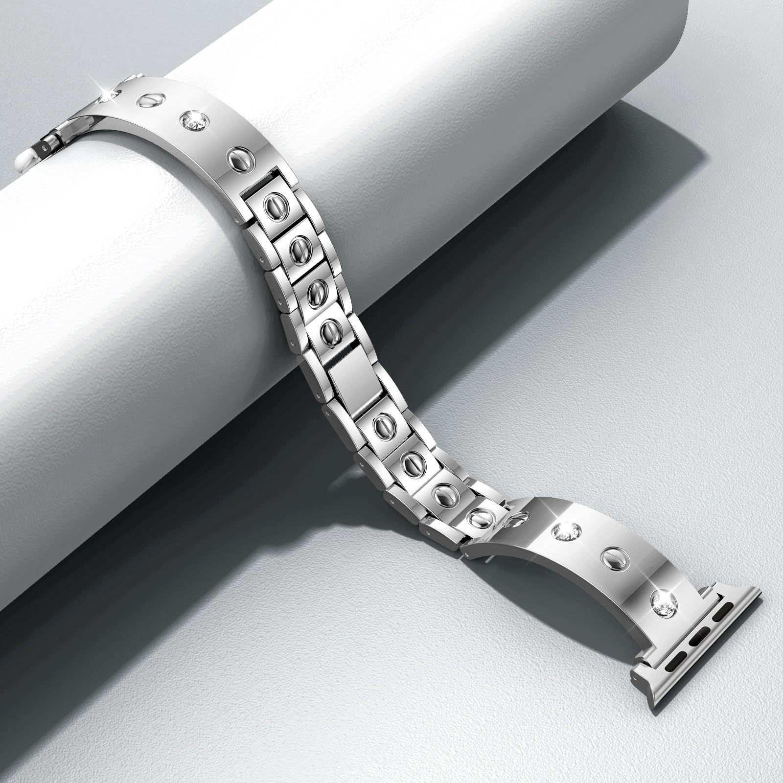 Picture of The new applewatch strap is suitable for Apple 1-9 generation/Ultra/SE diamond metal strap detachable
