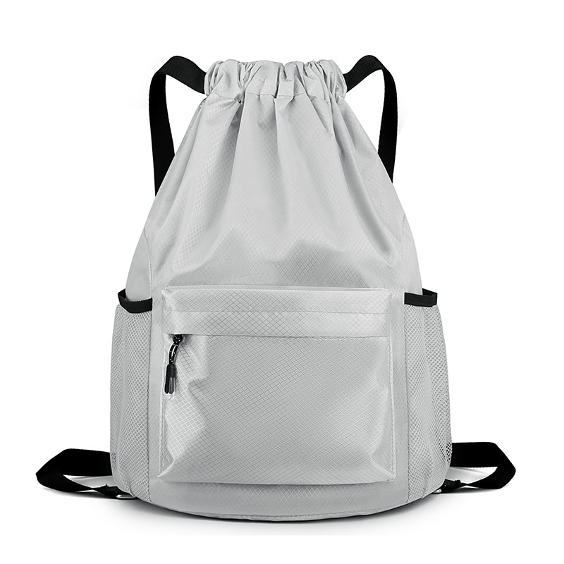 Picture of New Outdoor Mountaineering Backpack for Women Oxford Cloth Simple Pure Color Drawstring Flap Pocket Pants Advertising Printable Logo Backpack