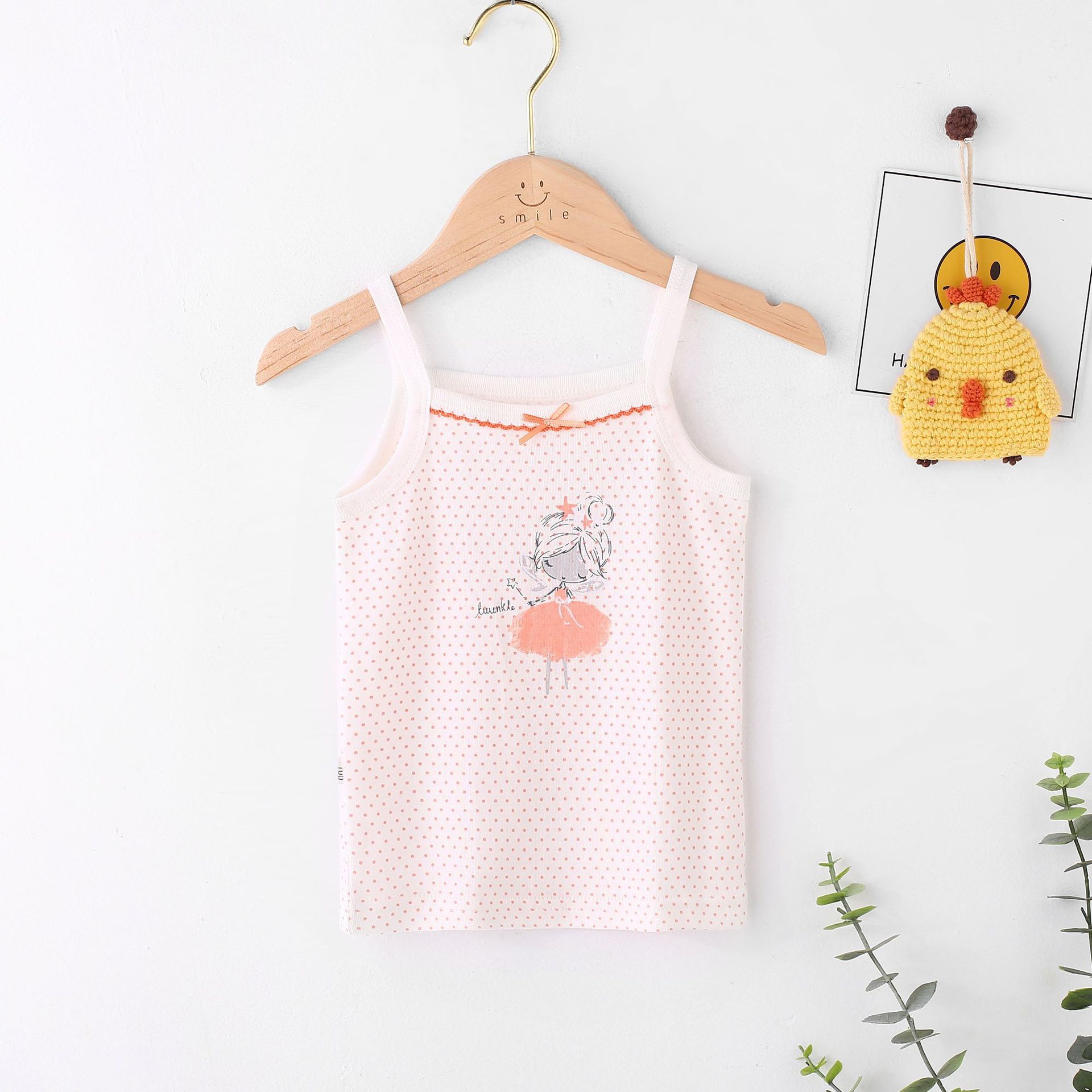 Picture of Children's Pure Cotton Vest Printed Ribbed Boys and Girls Summer Thin Sports Sling Outer Wear Bottoming Intimates for Small and Medium-Sized Kidsren