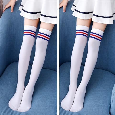 Picture of Children's mid-tube socks girls' long-tube socks over the knee spring and autumn summer thin baby High-tube socks white dance socks