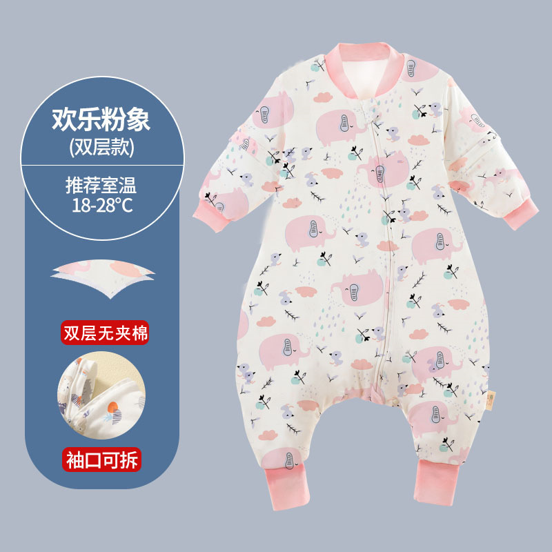Picture of Spring and Autumn Thin Children's Sleeping Bag Constant Temperature Infant and Toddler Class a Split Leg Sleeping Bag Cartoon Pure Cotton Baby Sleeping Bag with Detachable Sleeves