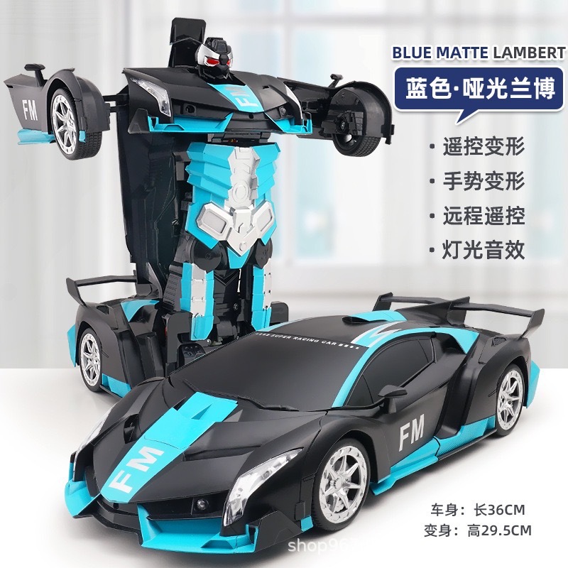 Picture of Gesture sensing one-key deformation remote control car charger electric car robot King Kong racing children's toy car generation