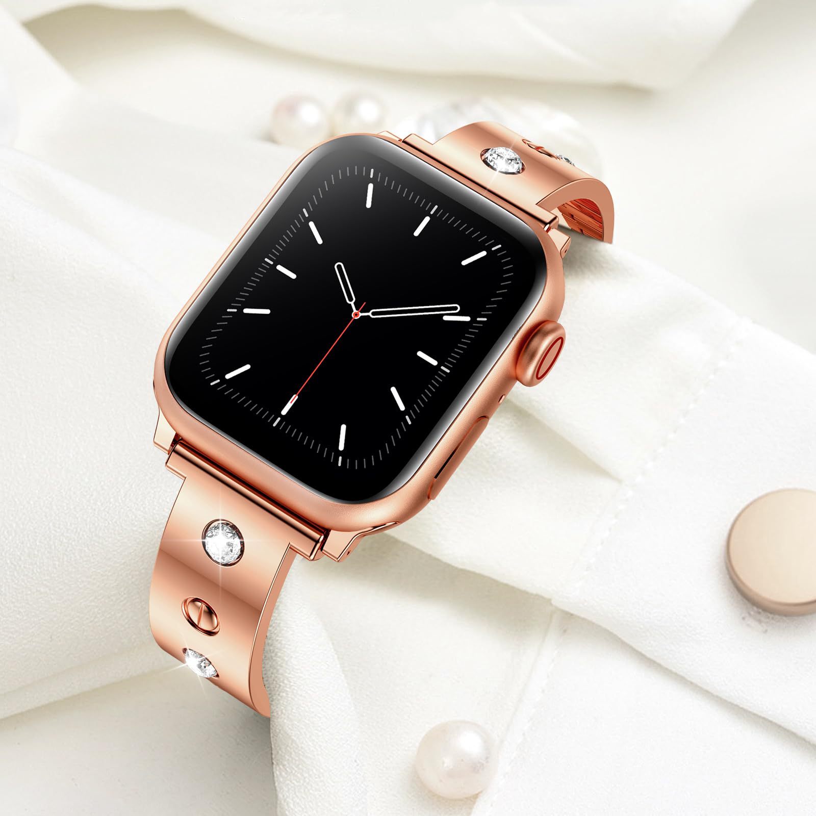 Picture of The new applewatch strap is suitable for Apple 1-9 generation/Ultra/SE diamond metal strap detachable