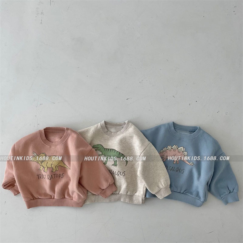 Picture of Ins K-Style of Men's and Women's Baby Winter Clothing New Tops Kidsren's Korean Cute Dinosaur Fleece Soft Pullover Sweatshirt