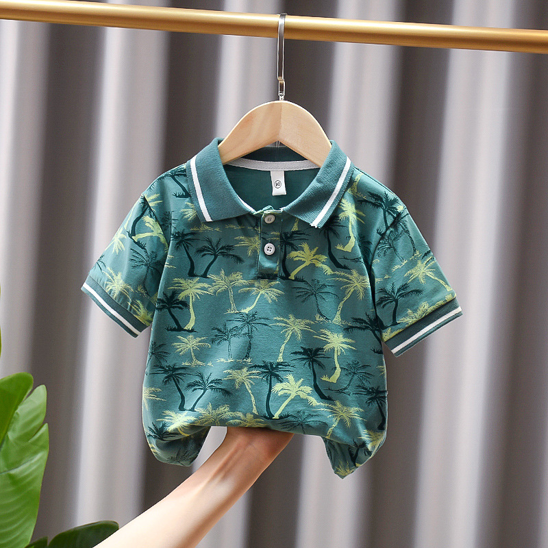 Picture of Boys' Summer Short-sleeved T-shirt Children's Round Collar Shirt Baby's Three-dimensional Cartoon Casual Short-sleeved Top New Fashionable