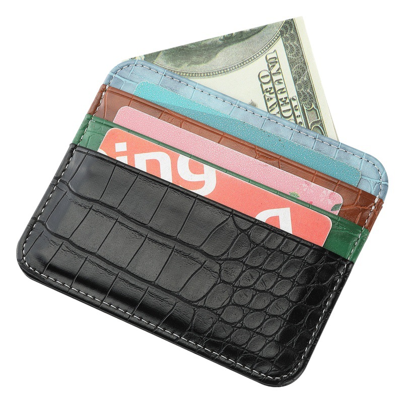 Factory Direct Supply Ultra-Thin Double-Sided Card Large Capacity Card Slot Small Card Holder Multi-Card Slot Leather Pu Card Holder Card Holder Wholesale