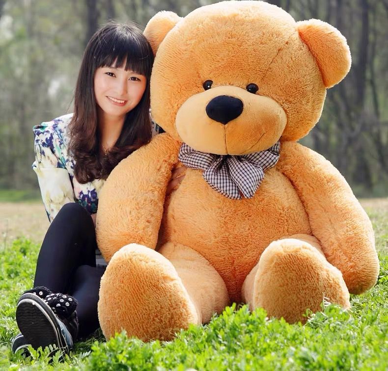 Plush Doll Doll White Powder Brown Large Teddy Bear Rag Doll Toy Girlfriend Gift Girls Children Pillow