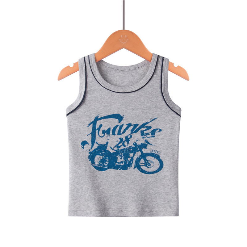 Picture of Children's Pure Cotton Vest Printed Ribbed Boys and Girls Summer Thin Sports Sling Outer Wear Bottoming Intimates for Small and Medium-Sized Kidsren