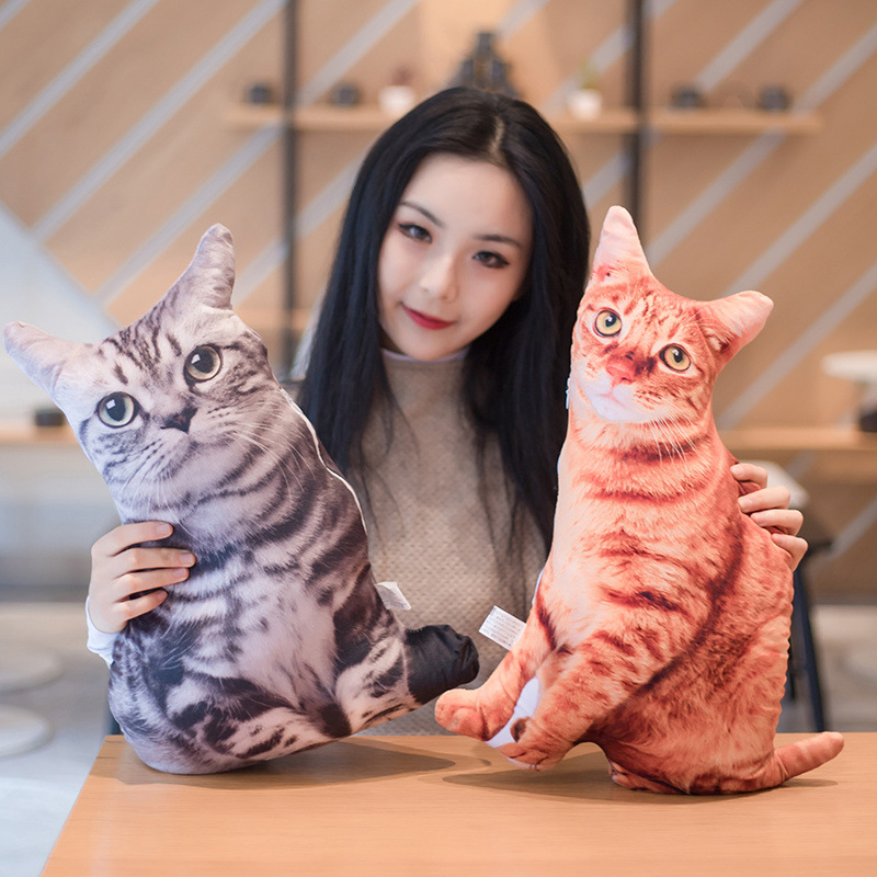 Picture of Creative simulation 3D three-dimensional Cat pillow Tiger Cat plush toy doll children's comfort doll wholesale