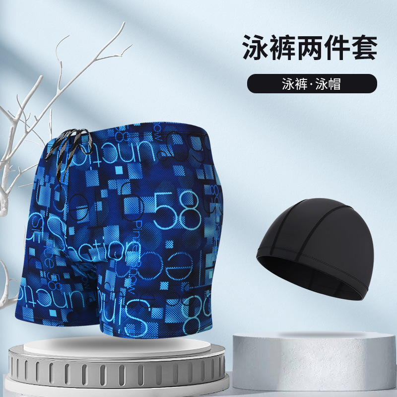 Picture of Explosions swimming trunks adult men's plus size anti-embarrassment boxer men's printing beach hot spring swimming trunks factory wholesale