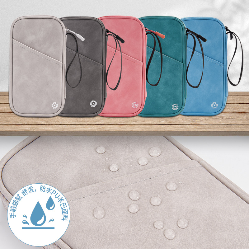 Picture of Cross-border New Travel Passport Protective Cover Anti-theft Brush RFID Multi-function Passport Holder Portable Document Storage Card Holder