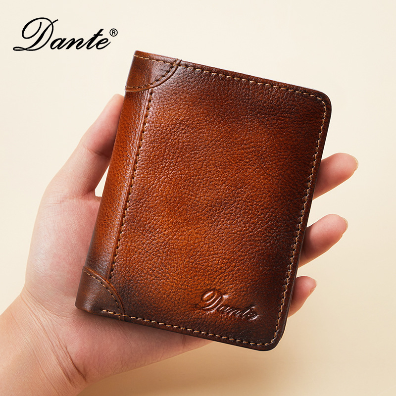 Picture of Cross-Border Wallet Men's Genuine Leather Rfid Anti-Theft Vertical Style 70% off Retro First Layer Cowhide Wallet Export Wholesale
