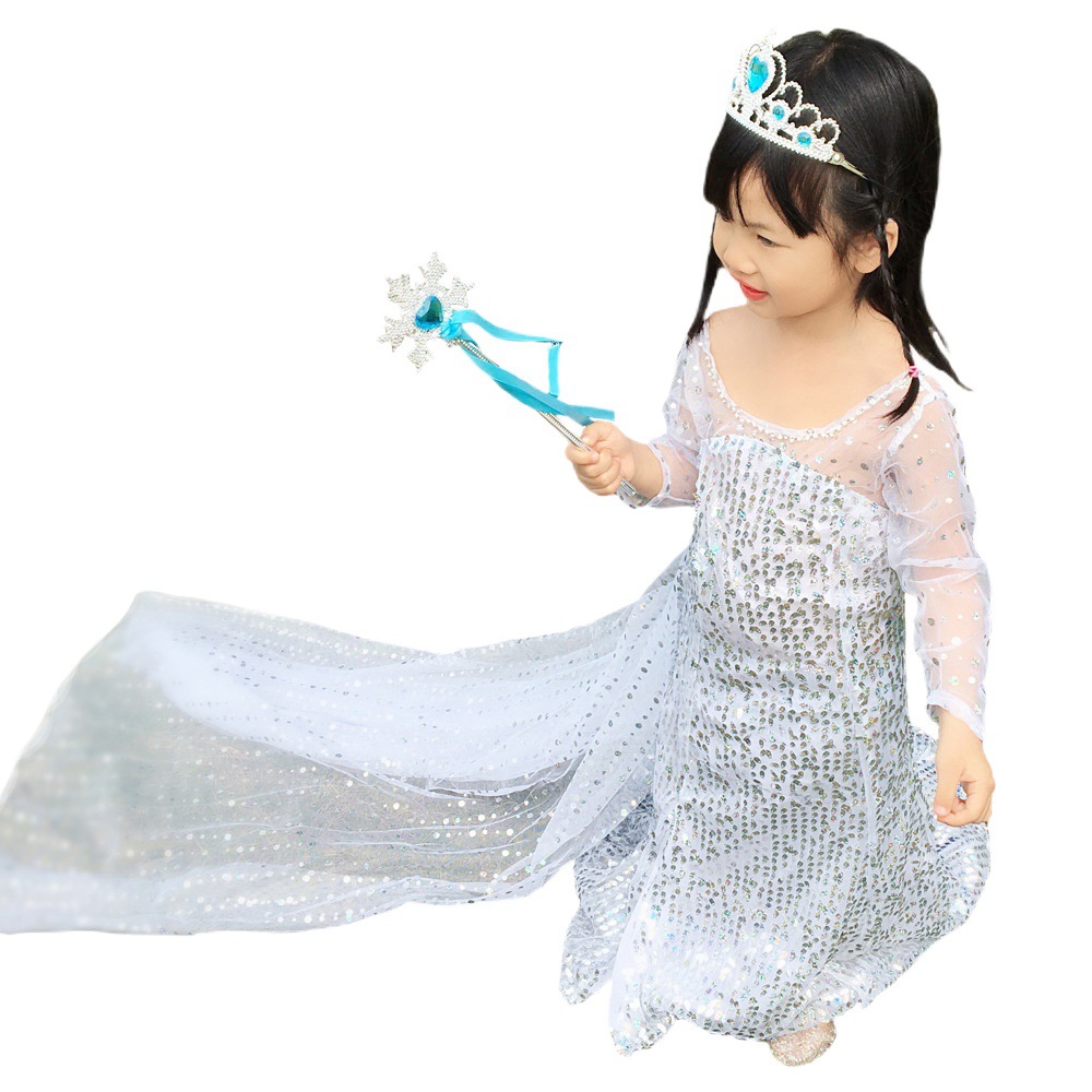 Picture of Ice and Snow 2 Mesh Shiny Colorful Diamond Sequins Long Sleeve Dress Long Dress
