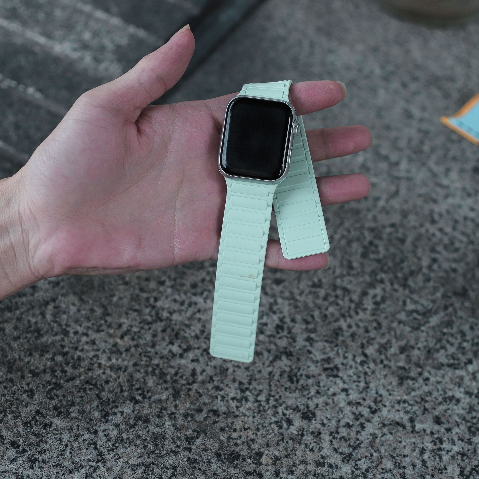 Picture of Suitable for Apple Watch Magnetic Silicone Strap Appleiwatch10 Generation S9U Magnetic Loop Strap Tool Style