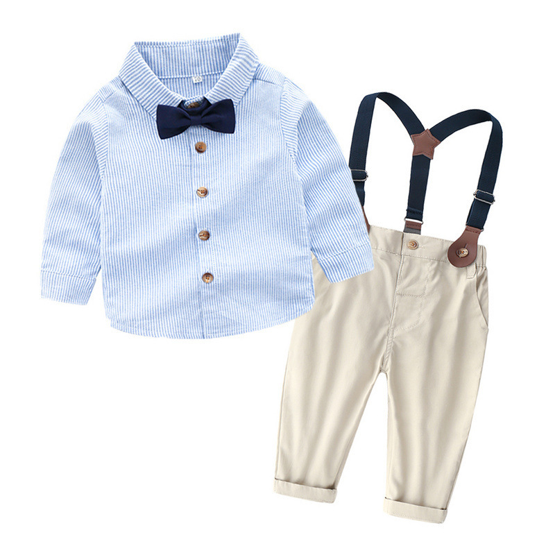 Picture of Boy's Baby Baby's Gentleman Suit Bow Tie Shirt Long Sleeve Trousers European and American Spring and Autumn Outfit