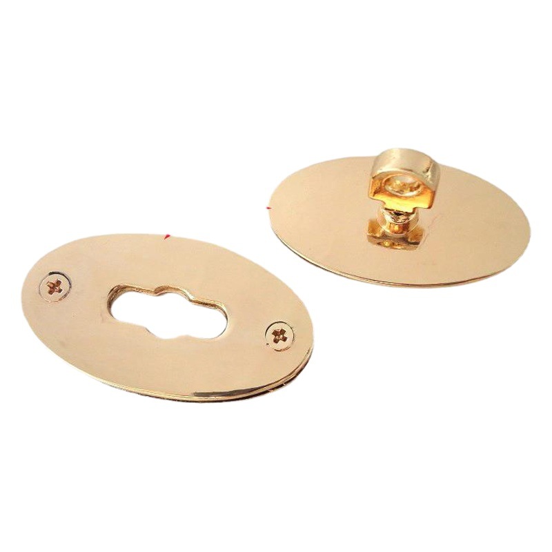Leather bag gold and silver black oval hardware accessories lock plate lock buckle screw lock lock repair bag lock egg-shaped bronze lock