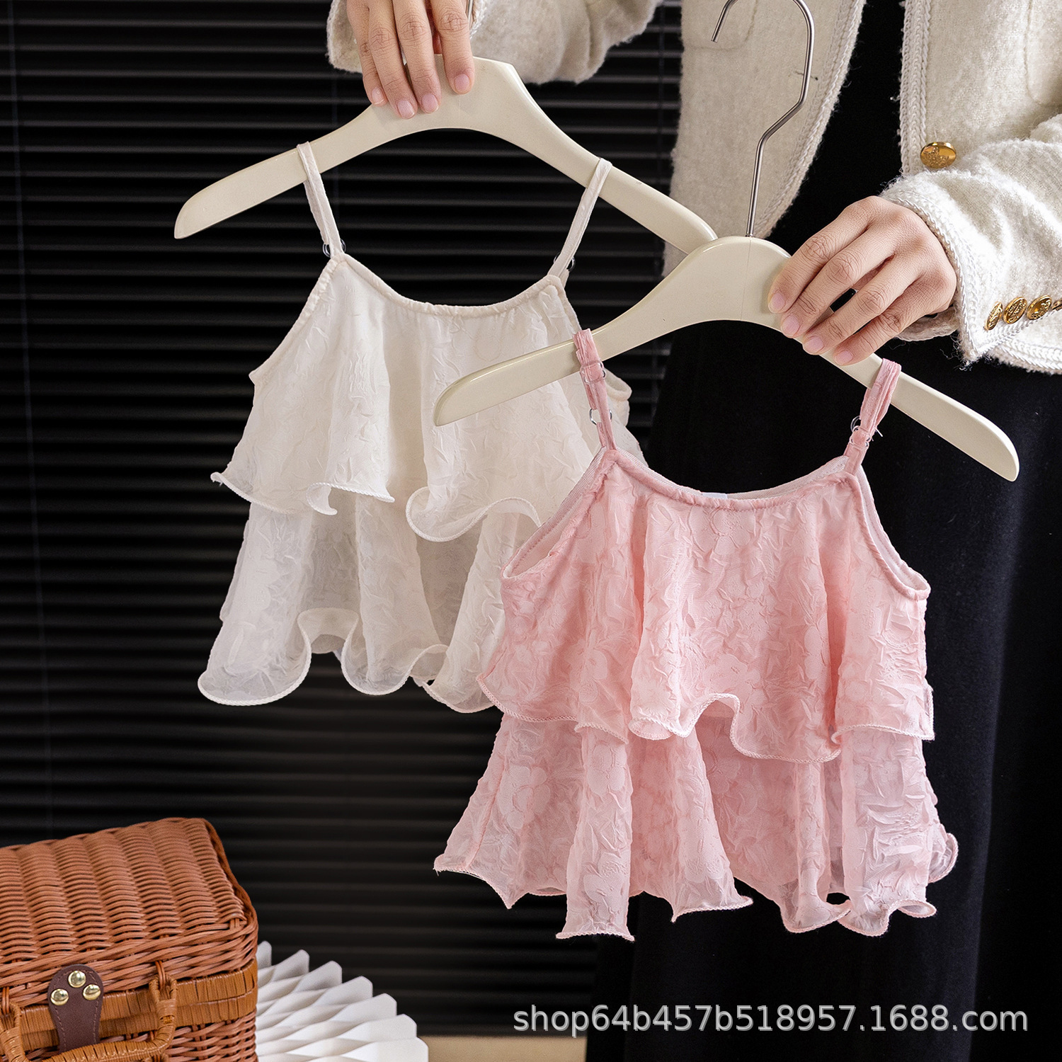 Girls' Fashion Cute Vest Baby's Summer Western Style Top Children's 2024 New Korean Style Breathable Outer Wear Sling
