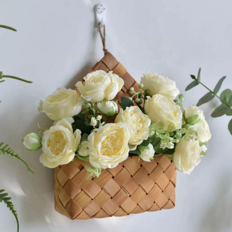 Picture of Seagrass Woven Storage Basket Wall-mounted Basket Storage Rack, Garden Plant Basket Busp Woven Hanging Basket Hanging Pot Flower Pot