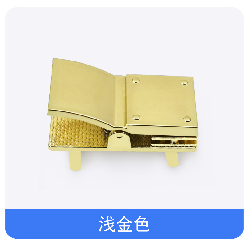 Picture of Light Gold DIY zinc alloy Press lock stewardess bag handbag toggle lock luggage hardware accessories die-casting lock