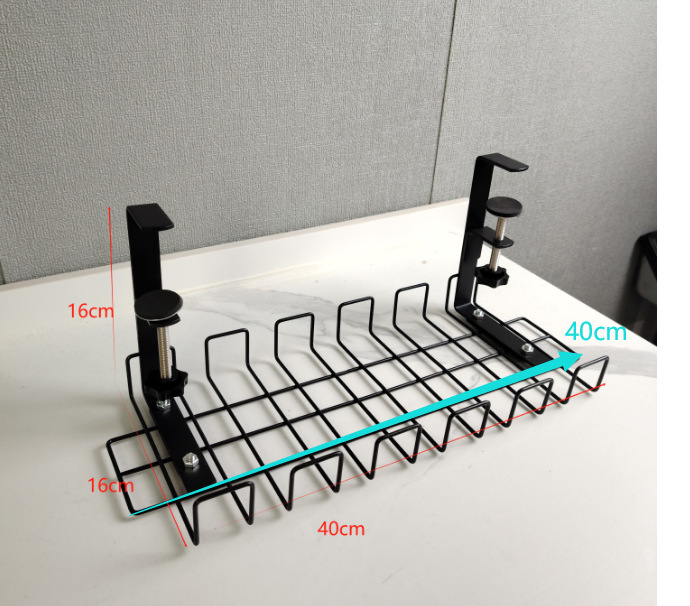 Picture of Thick under-Desk Wire Organiser Wire Socket Organize Storage Box Adjustable Desk Bottom Storage Rack