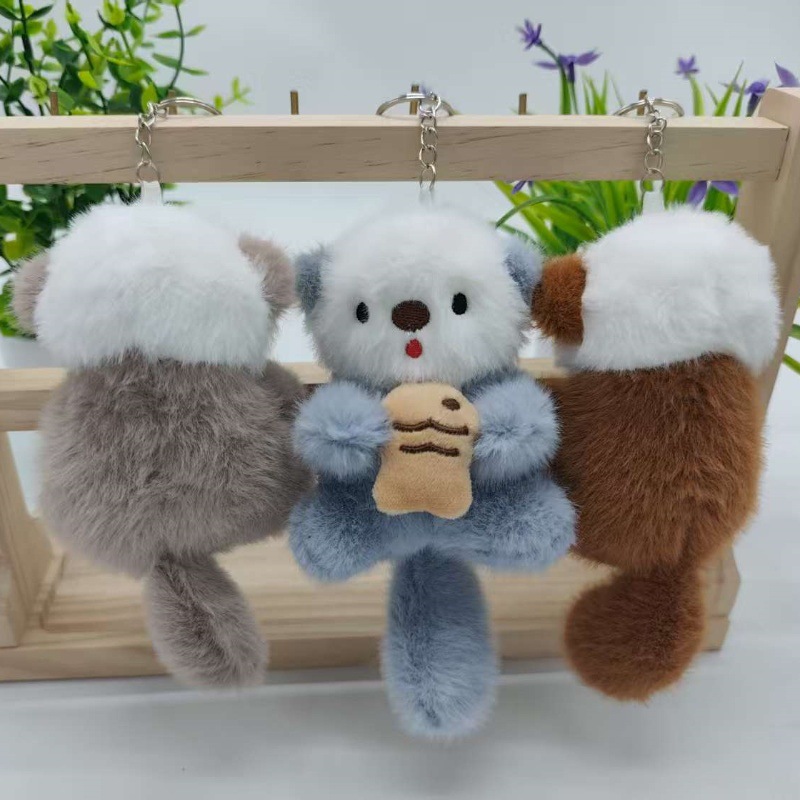 Picture of Trendy Cute Sea Otter Plush Toy Doll Wholesale Fish Cat Figurine Bag Charm Doll Keychain