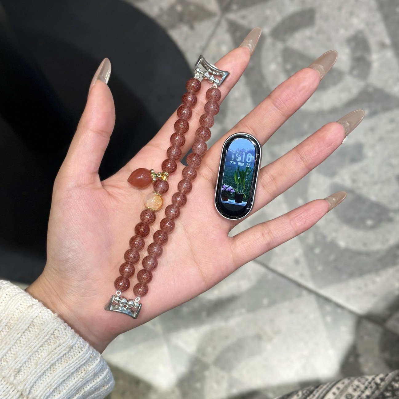 For Mi Band 9/8/7 NFC Version 5/6 Generation Wristband Crystal Bracelet Strap Beaded 4/3 Women's 7pro