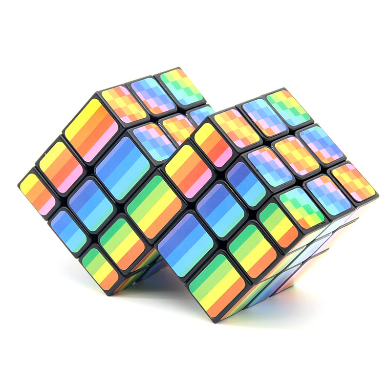 Picture of Two Siamesed Mirror Rubik's Cube Handmade DIY Alien Bundled Restricted Rotating Mirror 2 Siamesed Fun Intelligence Rubik's Cube