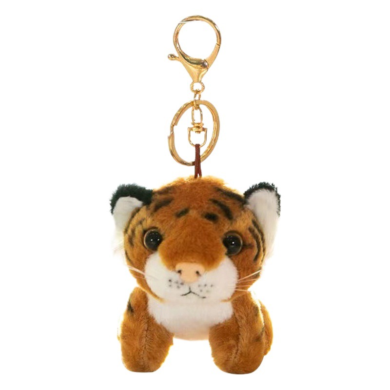 Artificial Little Tiger Zodiac Tiger Plush Toy Keychain Backpack Small Pendant Hanging Chain Doll Small Doll Hanging Ornaments for Men