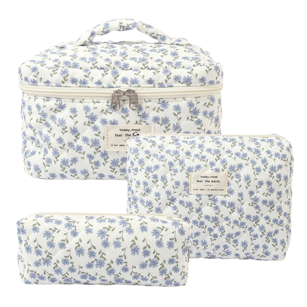 Picture of Cross-border Super New Cotton Cosmetic Bag Niche Portable Washes Storage Bag Floral Ins Cute Quilted