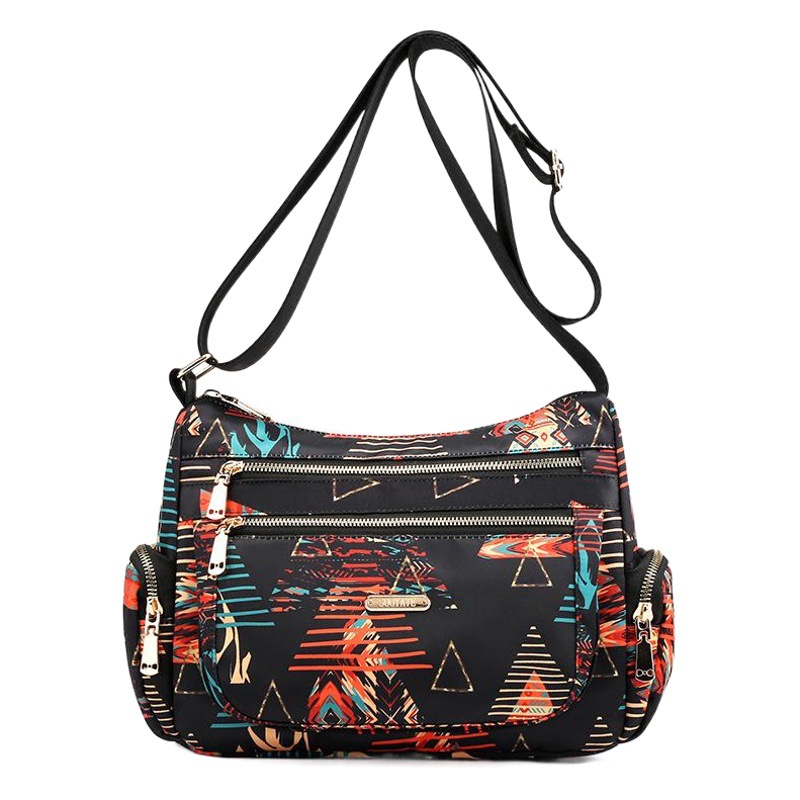 Casual All-match Shoulder Bag Trendy Fashion Large Capacity Nylon Cloth Bag Women's Simple Printed Travel Crossbody Backpack