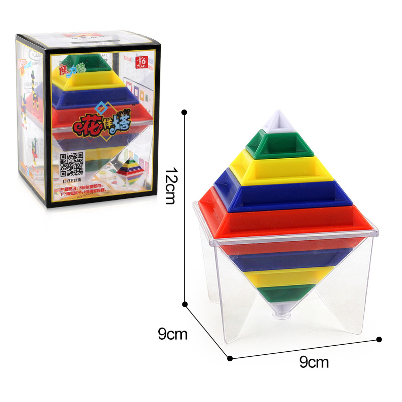 Picture of New product magic turn pattern tower children's intelligence building blocks Rubik's Cube puzzle science and education assembly toys with instructions