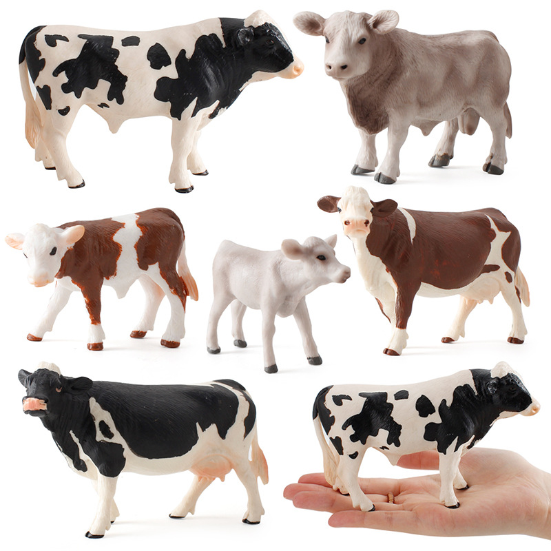 Picture of Children's solid simulation animal model cow cattle ranch solid poultry static toy ornaments