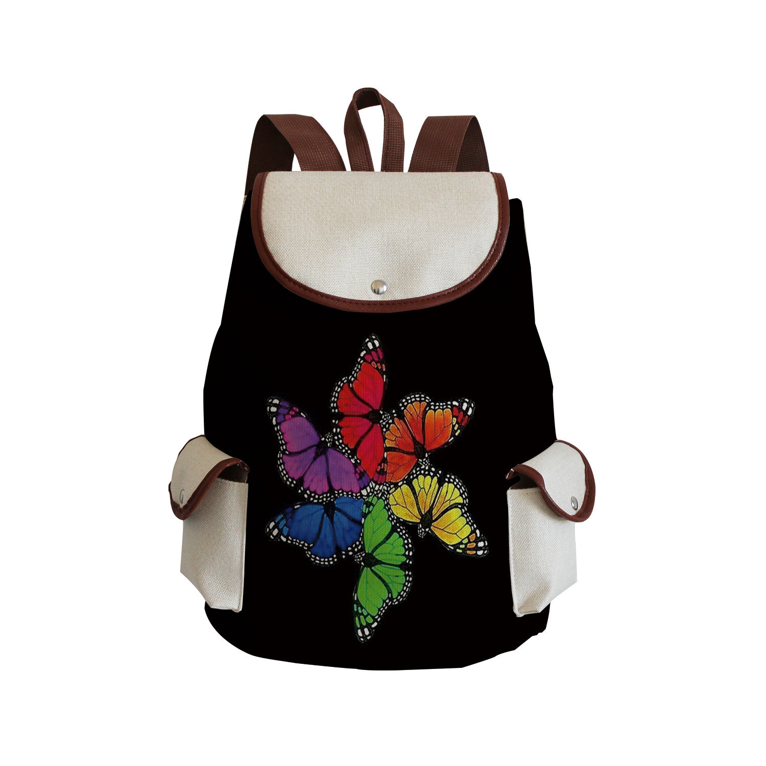 Picture of Cross-border Style Butterfly Printed Backpack ins Style Large Capacity Women's Multifunctional Backpack Portable Student Schoolbag