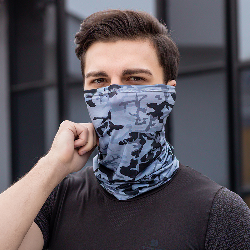Sunscreen Mask Ice Silk Scarf Set Men's Headband Neck Protection Neck Summer Fishing Magic Riding Face Face Face Thin