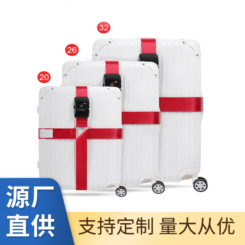 Picture of Luggage case strap cross packing belt consignment reinforcement belt fixed buckle bundle suitcase explosion-proof belt customs code lock
