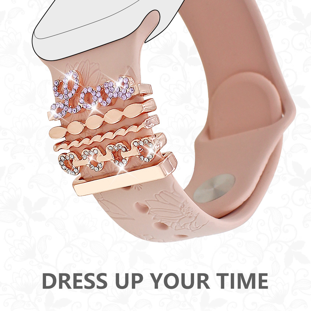 Picture of For Apple Watch Watch Apple Watch Universal Silicone Strap Diamond Dragonfly Love