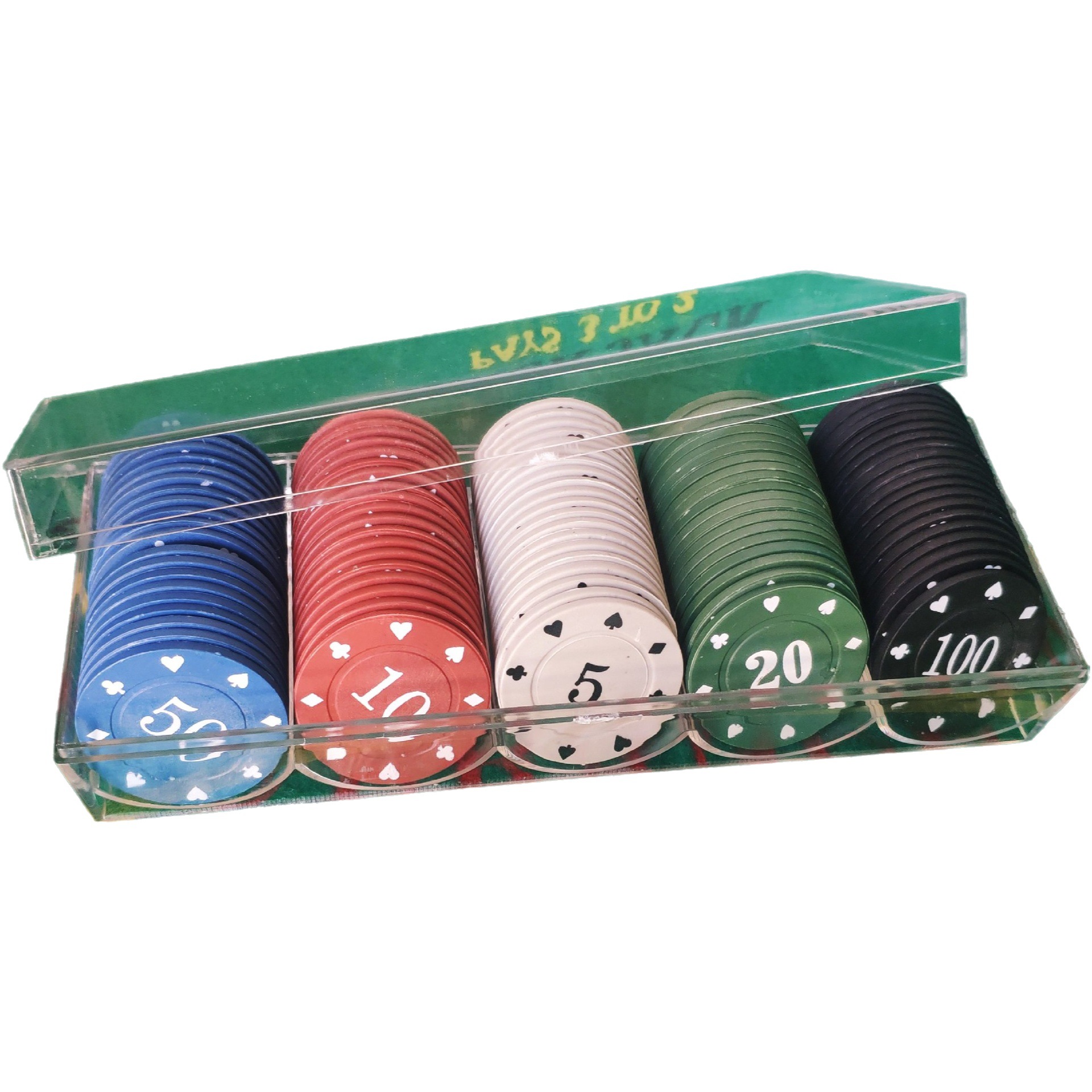 4G boxed chips, points, poker chips, teaching coins, chess and card room, ABS material, 100 pieces of mixed chips